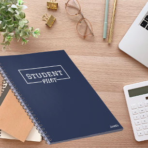 Carnet Typographie du pilote étudiant, minimaliste, simpl