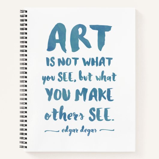 Carnet Typographie du Sketchbook d'artiste moderne Degas (Devant)