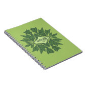 Carnet Typographie esthétique Feuille du printemps vert (Côté Droit)