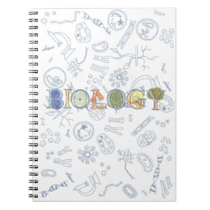 Carnet Typographie et diagrammes de biologie