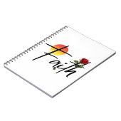 Carnet Typographie Faith Black avec rose (Côté gauche)