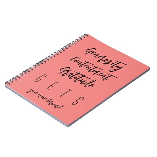 Carnet Typographie ● Générosité Contentement Gratitude ● (Côté gauche)