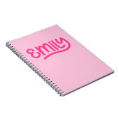 Carnet Typographie manuscrite rose mignonne Emily (Côté Droit)