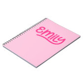Carnet Typographie manuscrite rose mignonne Emily (Côté gauche)