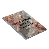 Carnet Typographie moderne à texture de marbre argent ros (Côté Droit)