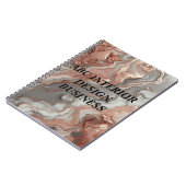 Carnet Typographie moderne à texture de marbre argent ros (Côté gauche)