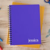 Carnet Typographie moderne arrondie bleu électrique