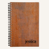 Carnet Typographie Moderne Arrondie en Acier Rouillé Pati (Recto)