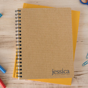 Carnet Typographie Moderne Arrondie en Carton Marron