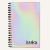 Carnet Typographie moderne arrondie iridescente holograph (Recto)