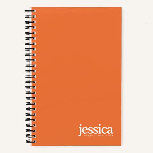 Carnet Typographie moderne arrondie orange vif (Recto)