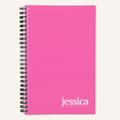 Carnet Typographie moderne arrondie rose chaud (Recto)