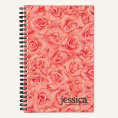 Carnet Typographie Moderne Arrondie Rose Regroupée (Recto)