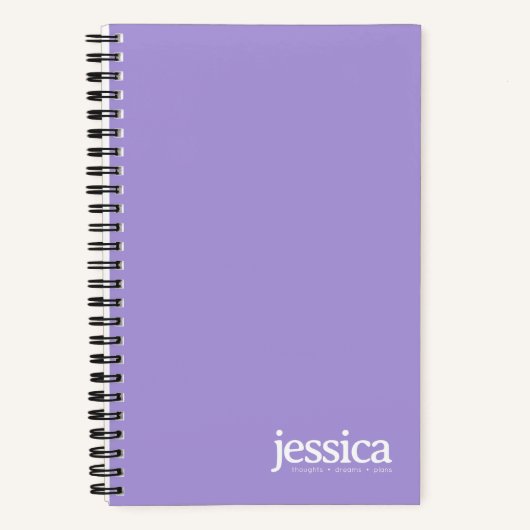 Carnet Typographie Moderne Arrondie Violet Clair (Recto)