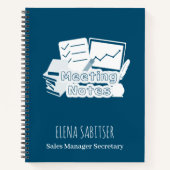 Carnet Typographie moderne Cadet Blue Notes de réunion (Devant)