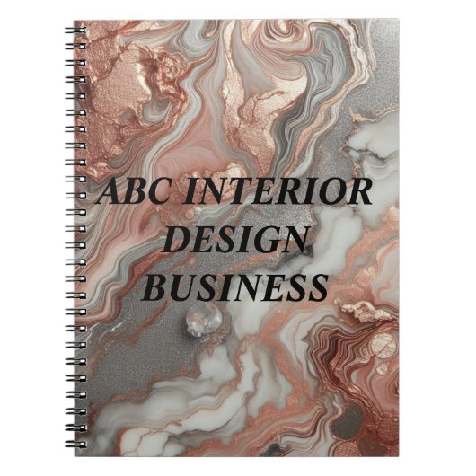 Carnet Typographie moderne de texture de marbre argent ro (Devant)