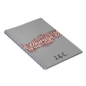 Carnet Typographie moderne du Courage Gris et Rose (Côté Droit)