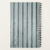 Carnet Typographie moderne en acier ondulé gris-bleu (Verso)