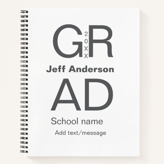 Carnet Typographie moderne graduation simple minimum c (Devant)