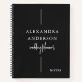 Carnet Typographie moderne Noir et blanc Élégant Minimal (Devant)