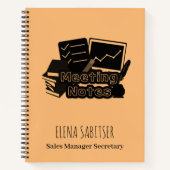 Carnet Typographie moderne Nom personnalisé Notes de réun (Devant)