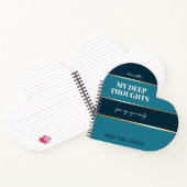 Carnet Typographie moderne Turquoise Aqua Blue Pocket Car (Intérieur)