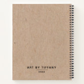 Carnet Typographie Monogramme moderne Artiste Sketchbook (Dos)