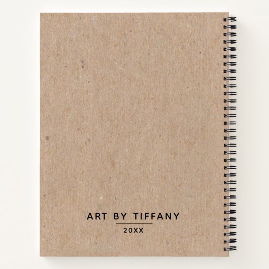 Carnet Typographie Monogramme moderne Artiste Sketchbook  (Dos)