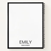 Carnet Typographie noire moderne | Bordure noire (Dos)