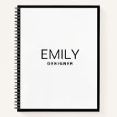 Carnet Typographie noire moderne | Bordure noire (Devant)
