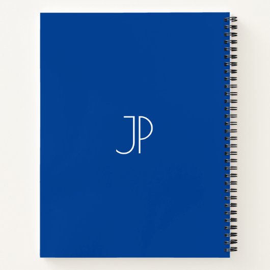 Carnet Typographie Nom Modèle Monogram Deep Blue (Dos)