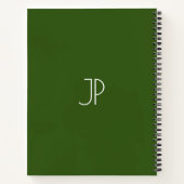 Carnet Typographie Nom Monogram Forest Green Sofcover (Dos)