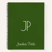 Carnet Typographie Nom Monogram Forest Green Sofcover (Devant)
