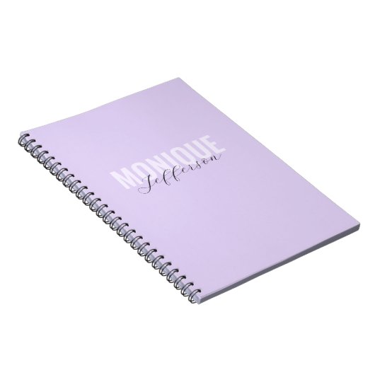 Carnet Typographie & Script Lilac Lavender Monogramme (Côté Droit)