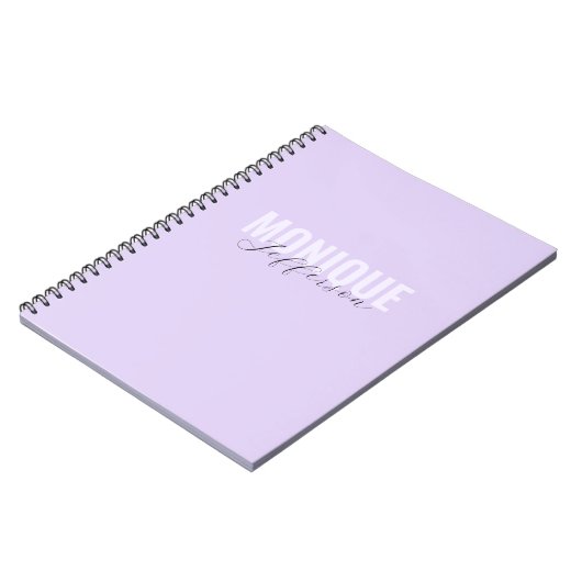 Carnet Typographie & Script Lilac Lavender Monogramme (Côté gauche)