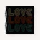 Carnet Typographie simple d'amour rétro Valentine | Carne (Devant)