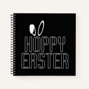 Carnet Typographie simple du jeu de mots de Pâques Hoppy