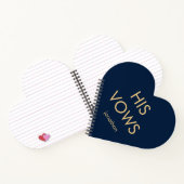 Carnet Typographie simple Gold Navy Ses Vows forme coeur (Intérieur)
