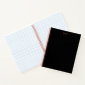 Carnet Typographie simple Nom personnalisé Corail noir (Intérieur)