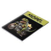 Carnet Tyrannosaurus Rex Dinosaur Monter une moto (Côté gauche)