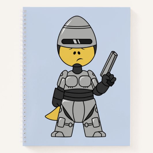 Carnet Tyrannosaurus Rex Habillé Comme Robocop. (Devant)