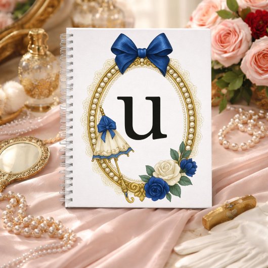 Carnet U Initial Personnalisé Élégant Régence