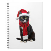 Carnet Ugly Christmas Black Cat Santa Hat Scarf Holiday C (Devant)