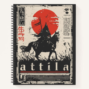 Carnet Ukiyo-e Attila   Portrait de Hun Warrior