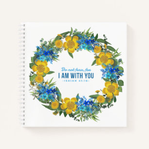 Carnet Ukraine Ukrainienne Fleurs de couronne Foi Espoir