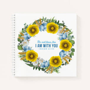 Carnet Ukraine Ukrainienne Fleurs de couronne Foi Espoir
