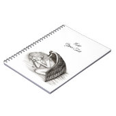 Carnet Un Angel endormi, noir et blanc (Côté gauche)
