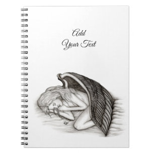 Carnet Un Angel endormi, noir et blanc