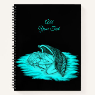 Carnet Un Angel endormi, Noir et Vert Design