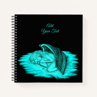 Carnet Un Angel endormi, Noir et Vert Design